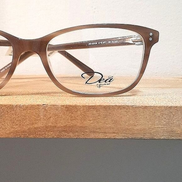 NEW Eyeglass Frame Rx'able women glasses brown oversized big modern 58-18-145 - Picture 2 of 7